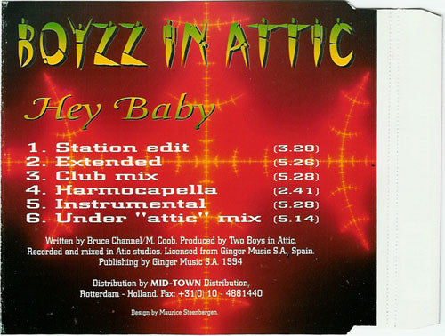 Boyzz In Attic : Hey Baby (CD, Maxi)