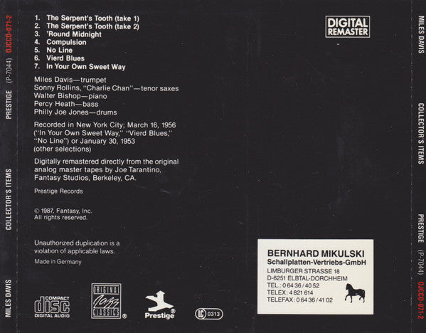 Miles Davis : Collectors' Items (CD, Album, RE, RM)