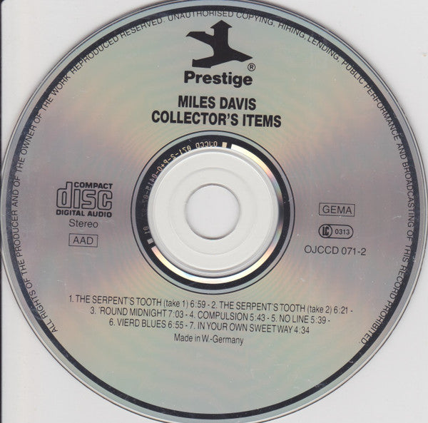 Miles Davis : Collectors' Items (CD, Album, RE, RM)