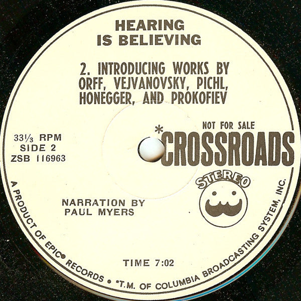 Various : Hearing Is Believing (7", Promo, Smplr)
