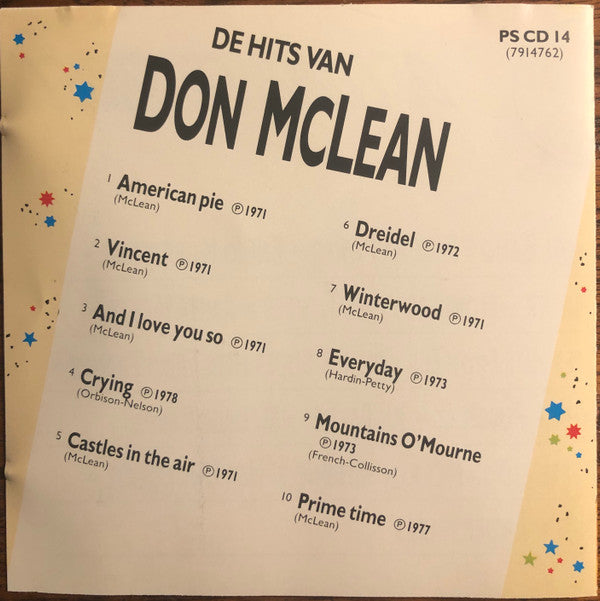 Don McLean : RTL4 Presenteert De Hits Van Don McLean (CD, Comp)