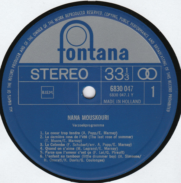 Nana Mouskouri : Verzoekprogramma (LP, Comp)