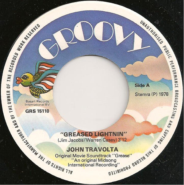 John Travolta : Greased Lightnin'  (7", Single)