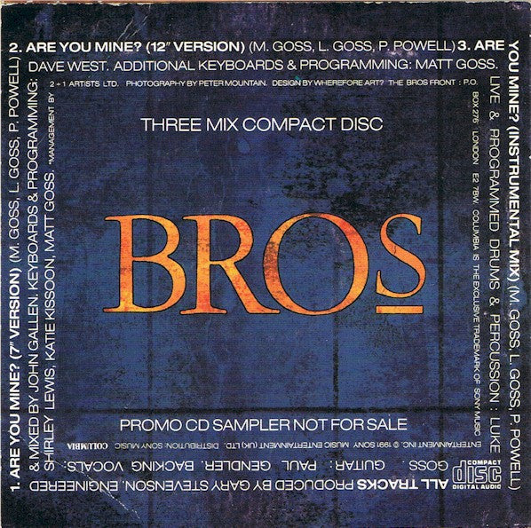 Bros : Are You Mine? (CD, Single, Promo)