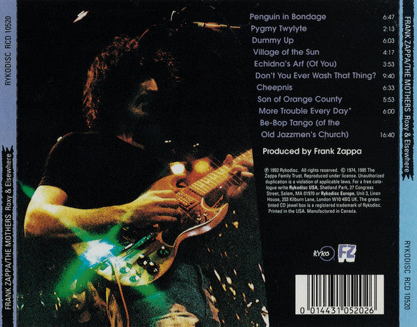 Frank Zappa / The Mothers : Roxy & Elsewhere (CD, Album, RE, RM, RP)