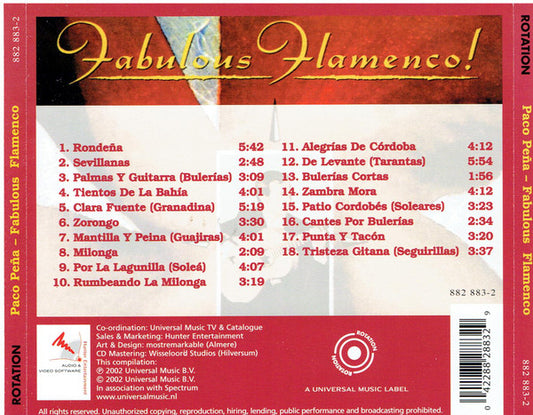 Paco Peña : Fabulous Flamenco! (CD, Comp, RE)