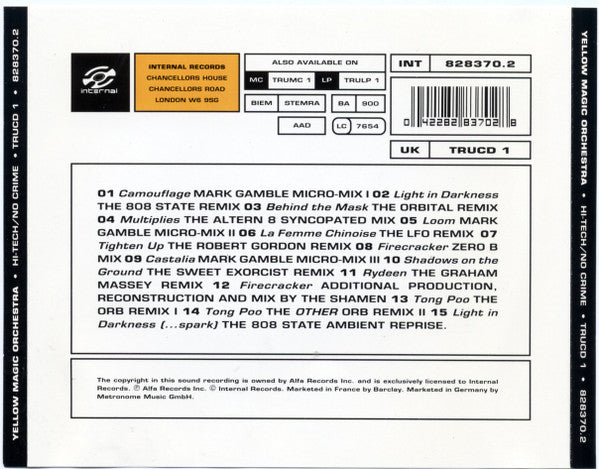 Yellow Magic Orchestra : Hi-Tech / No Crime (CD, Comp)