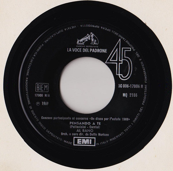 Al Bano Carrisi : Pensando A Te (7", Single)