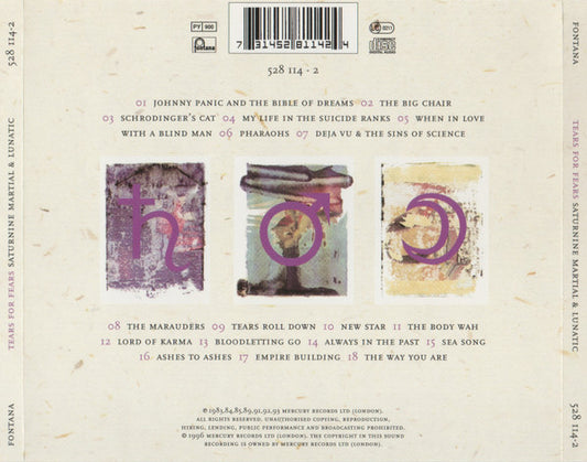 Tears For Fears : Saturnine Martial & Lunatic (CD, Comp)
