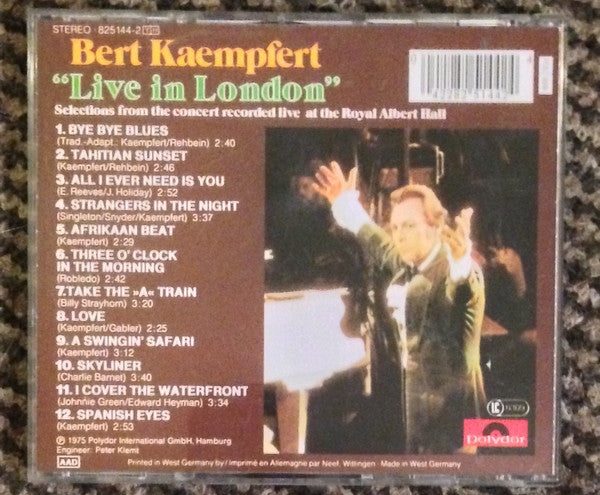 Bert Kaempfert : Live In London (CD, Album, RE)