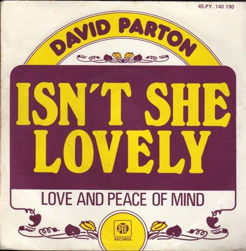 David Parton : Isn't She Lovely (7", Single)