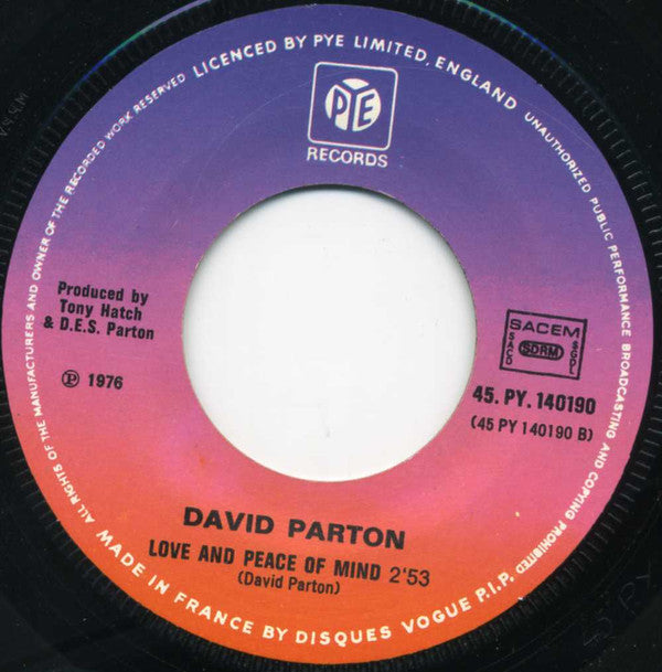 David Parton : Isn't She Lovely (7", Single)