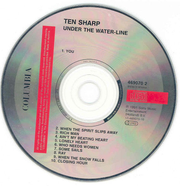 Ten Sharp : Under The Water-Line (CD, Album)