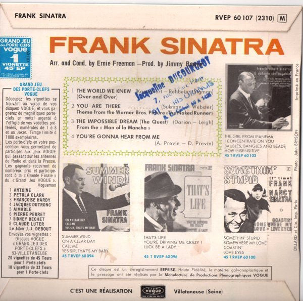 Frank Sinatra : The World We Knew (7", EP)