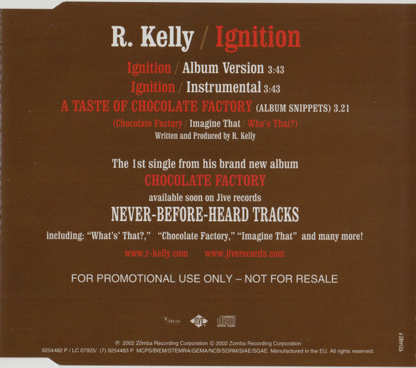R. Kelly : Ignition (CD, Single, Promo)