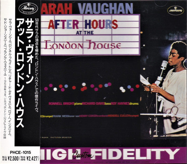 Sarah Vaughan : After Hours At The London House (CD, Album, RE)