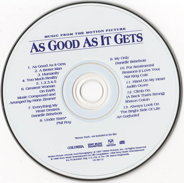 Various : As Good As It Gets (Music From The Motion Picture) (CD, Comp)