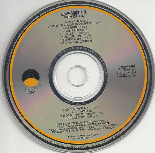 Linda Ronstadt : Greatest Hits (CD, Comp, RE, SRC)