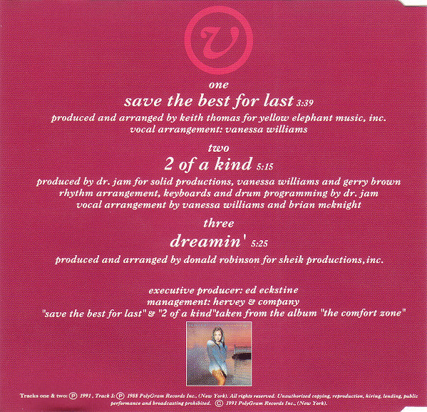 Vanessa Williams : Save The Best For Last (CD, Maxi)