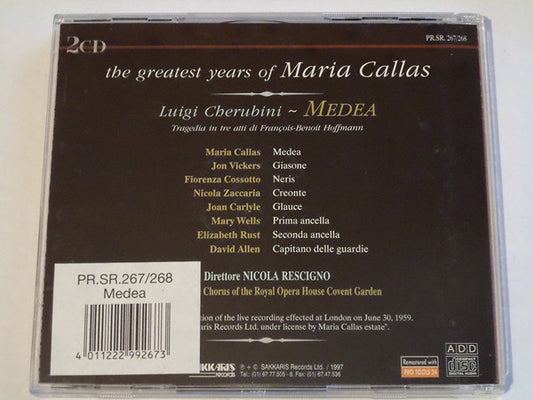 Luigi Cherubini - Maria Callas, Nicola Rescigno : Medea (2xCD, Album, RE, RM)