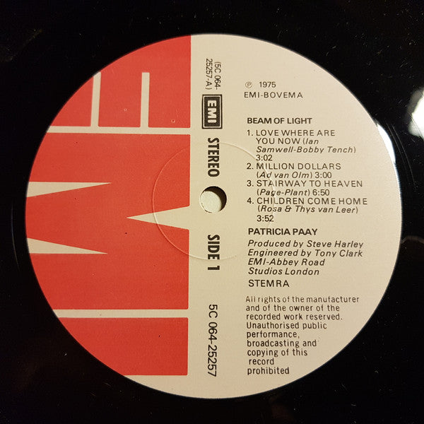 Patricia Paay : Beam Of Light (LP, Album)