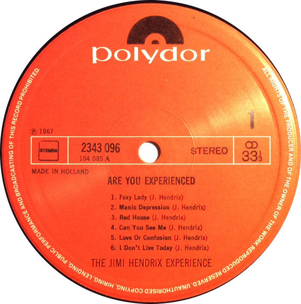Jimi Hendrix, The Jimi Hendrix Experience : Are You Experienced (LP, Album, RE)