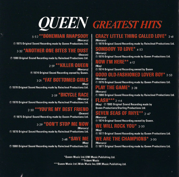 Queen : Greatest Hits (CD, Comp, RE, Red)