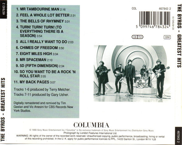 The Byrds : Greatest Hits Re-Mastered (CD, Comp, RM)