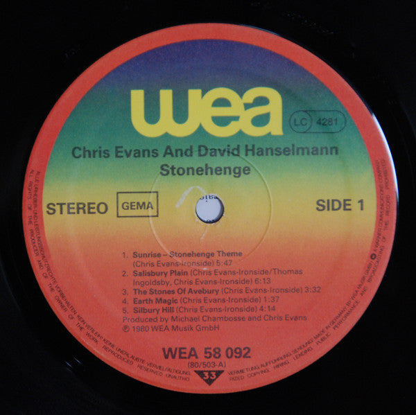 Chris Evans-Ironside And David Hanselmann : Stonehenge (LP, Album)