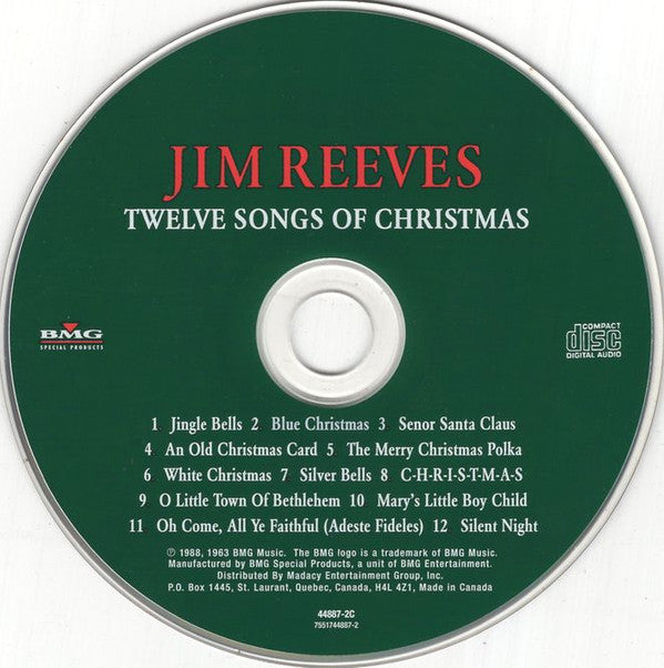 Jim Reeves : Twelve Songs Of Christmas (CD, Album, RE)