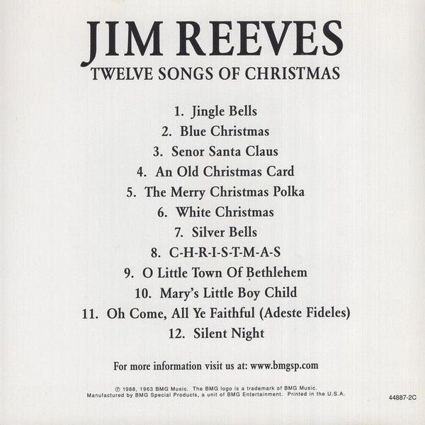 Jim Reeves : Twelve Songs Of Christmas (CD, Album, RE)