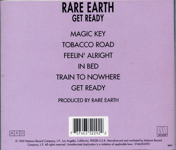 Rare Earth : Get Ready (CD, Album, RE)