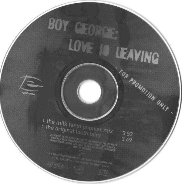 Boy George : Love Is Leaving (CD, Single, Promo)