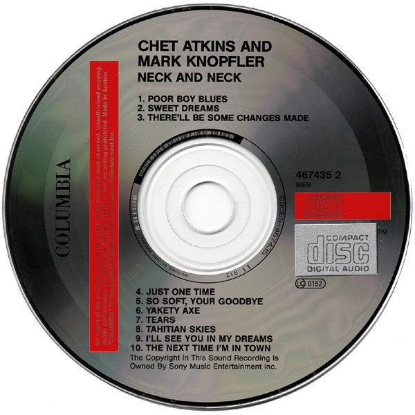 Chet Atkins And Mark Knopfler : Neck And Neck (CD, Album, RP)