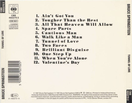 Bruce Springsteen : Tunnel Of Love (CD, Album)