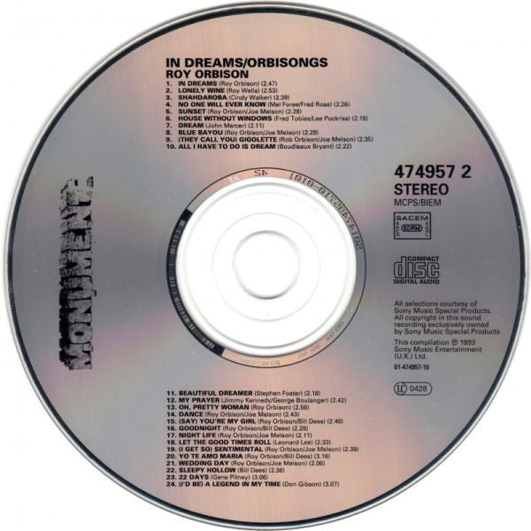Roy Orbison : In Dreams / Orbisongs (CD, Comp, RE)