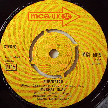 Murray Head With The Trinidad Singers / The Andrew Lloyd Webber Orchestra : Superstar / John Nineteen Forty-One (7", Single)