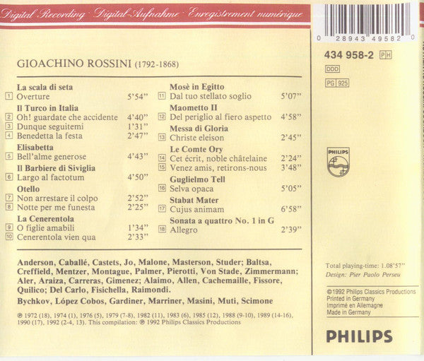 Gioacchino Rossini : Il Banchetto Musicale Del Signor Rossini (CD, Comp)