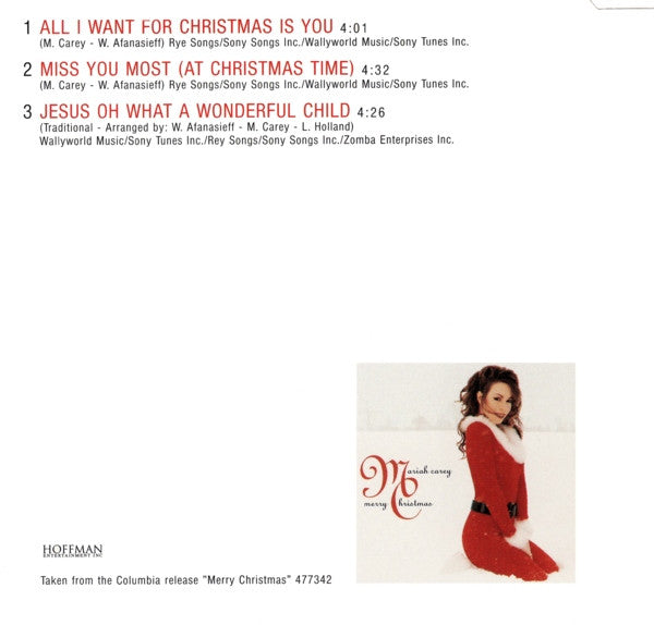 Mariah Carey : All I Want For Christmas Is You (CD, Maxi)