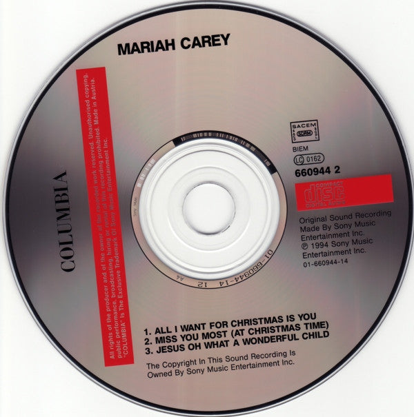 Mariah Carey : All I Want For Christmas Is You (CD, Maxi)