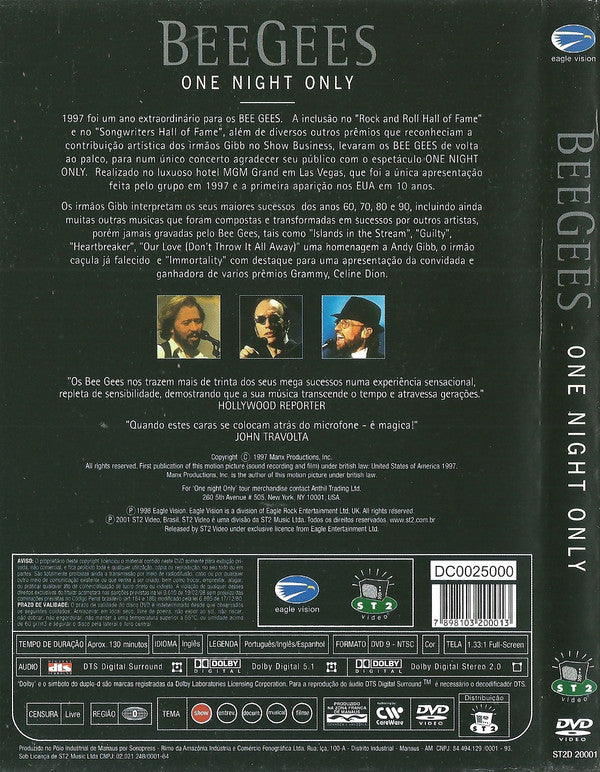 Bee Gees : One Night Only (DVD-V, RE, RP, Multichannel, NTSC, DC,)