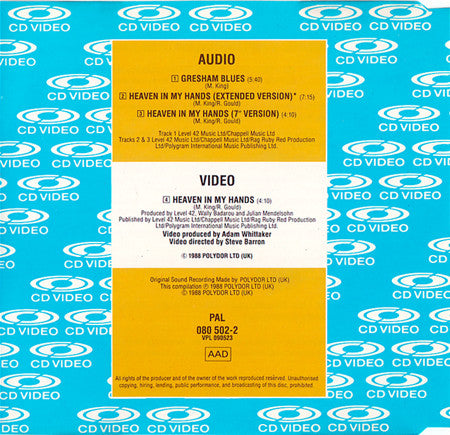 Level 42 : Heaven In My Hands (CDV, 5", Single, PAL)