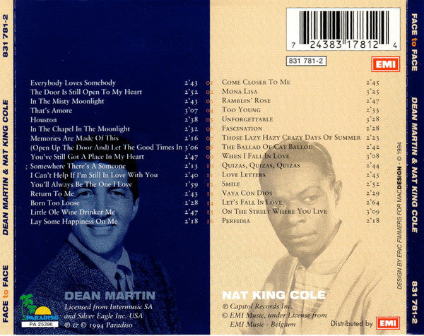 Dean Martin & Nat King Cole : Face To Face - Their Greatest Hits (2xCD, Comp + Box)