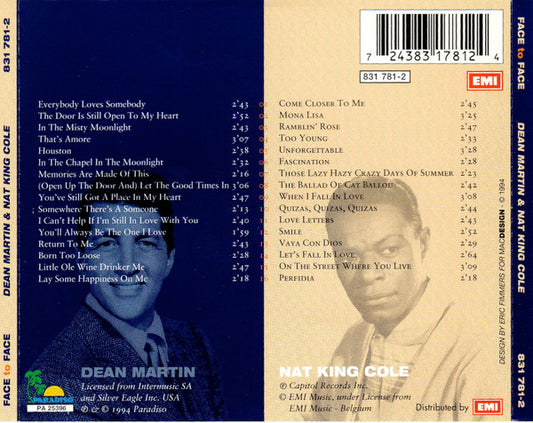 Dean Martin & Nat King Cole : Face To Face - Their Greatest Hits (2xCD, Comp + Box)