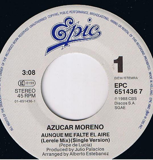 Azucar Moreno : Aunque Me Falte El Aire (Lerele Mix) (7", Single)
