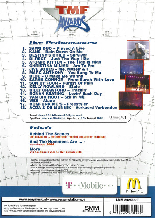 Various : TMF Awards Live! (DVD)