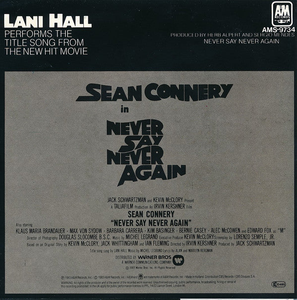 Lani Hall / Michel Legrand : Never Say Never Again (7", Single)