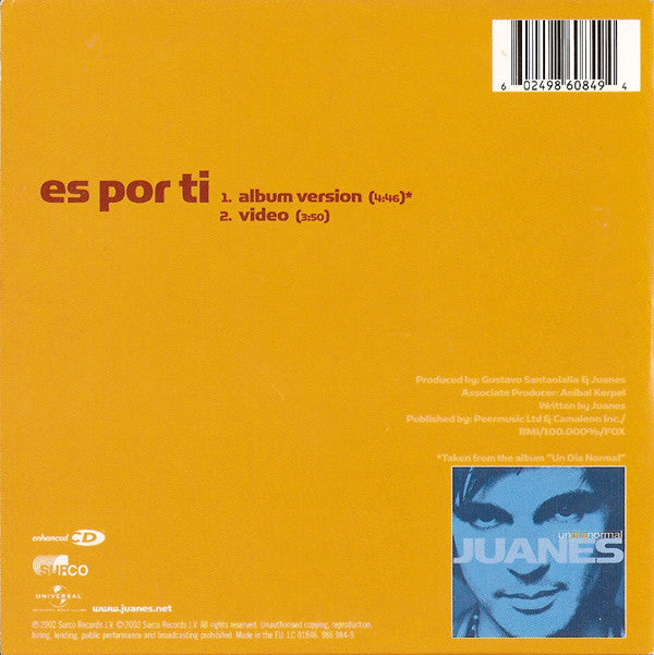 Juanes : Es Por Ti (CD, Single, Enh)
