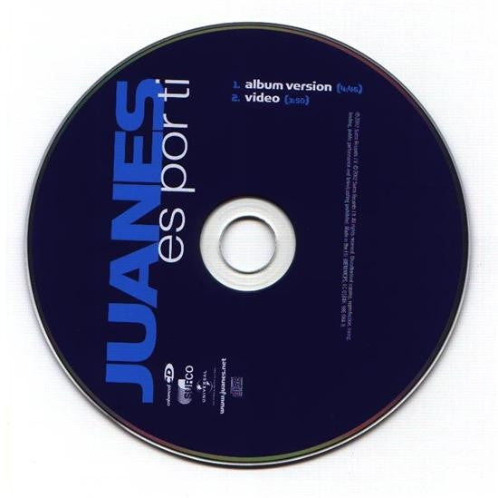 Juanes : Es Por Ti (CD, Single, Enh)