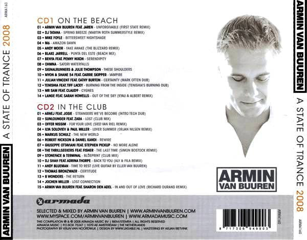 Armin van Buuren : A State Of Trance 2008 (2xCD, Comp, Mixed)